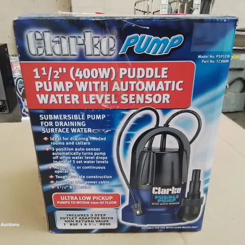 CLARKE PUMP 1 1/2" PUDDLE PUMP WITH AUTO SENSOR