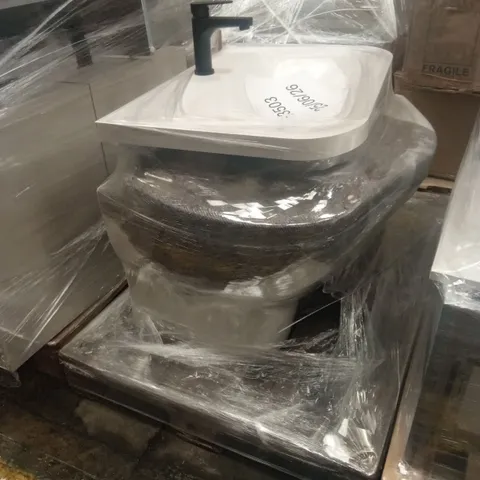 PALLET TO CONTAIN DESIGNER TOILETS AND A LARGE VANITY BASIN WITH MIXER