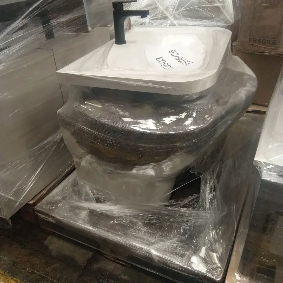 PALLET TO CONTAIN DESIGNER TOILETS AND A LARGE VANITY BASIN WITH MIXER
