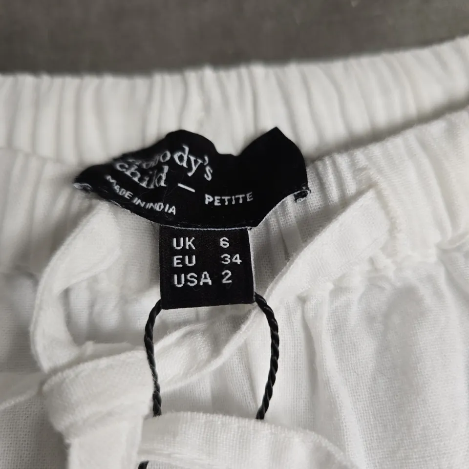 NOBODY'S CHILD WHITE PETITE BOTTOMS – UK 6 (EU 34, US 2)