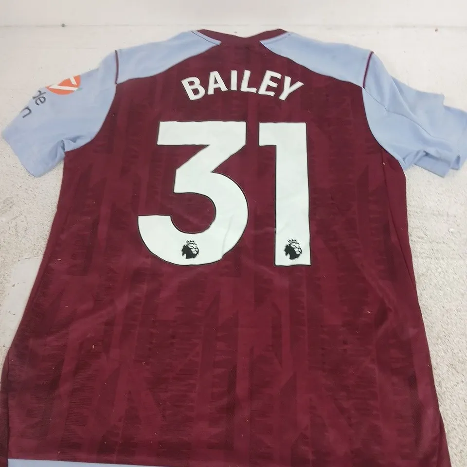 ASTON VILLA FC CASTORE JERSEY – BAILEY 31 (MAROON/LIGHT BLUE)