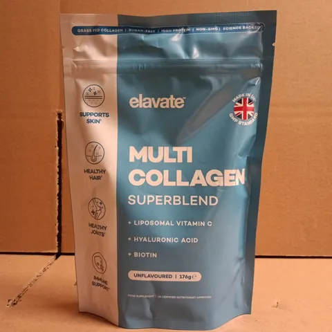 ELAVATE MULTI COLLAGEN SUPERBLEND – LIPOSOMAL VITAMIN C, HYALURONIC ACID & BIOTIN, UNFLAVOURED, 176G