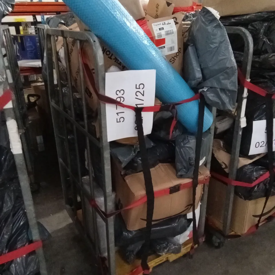 CAGE OF ASSORTED HOUSEHOLD GOODS AND PRODUCTS TO INCLUDE; YOGA MATS, CHILDREN'S ITEMS, HOME ITEMS ETC - CAGE NOT INCLUDED