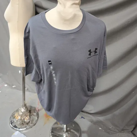 UNDER ARMOUR MEN'S LOOSE-FIT T-SHIRT – GREY, LARGE (L/G)