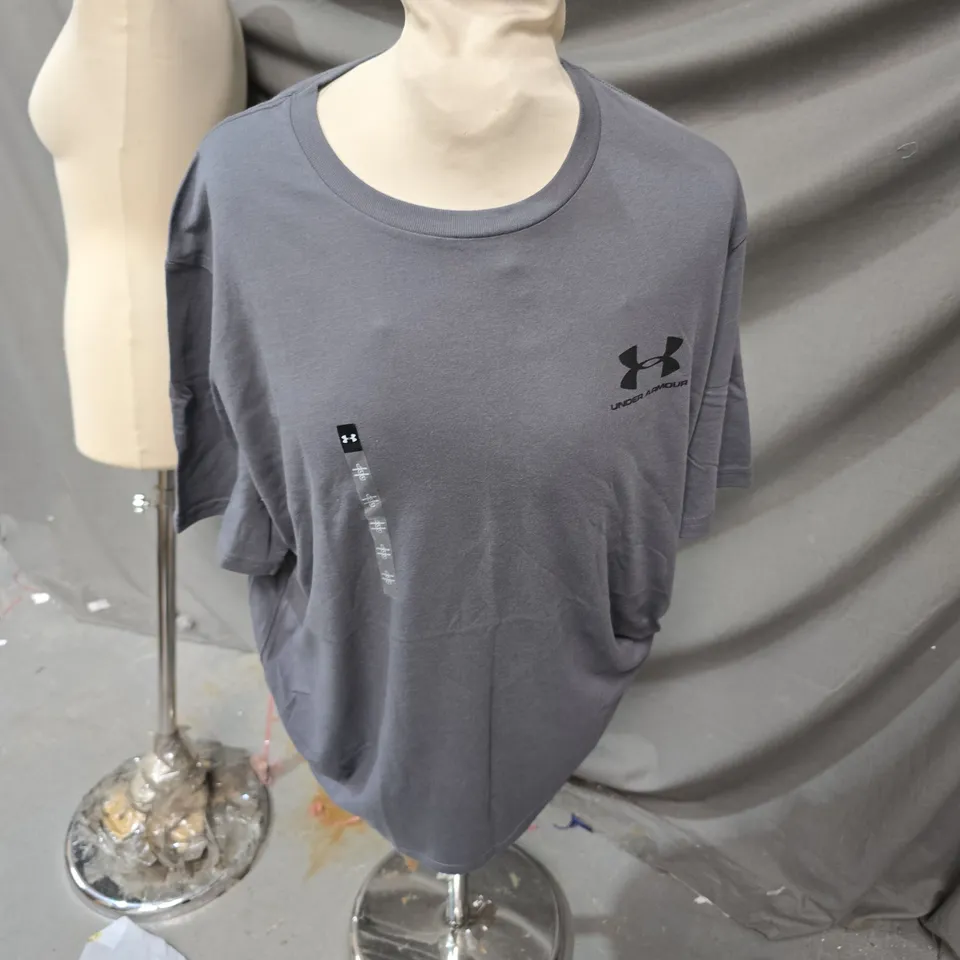 UNDER ARMOUR MEN'S LOOSE-FIT T-SHIRT – GREY, LARGE (L/G)