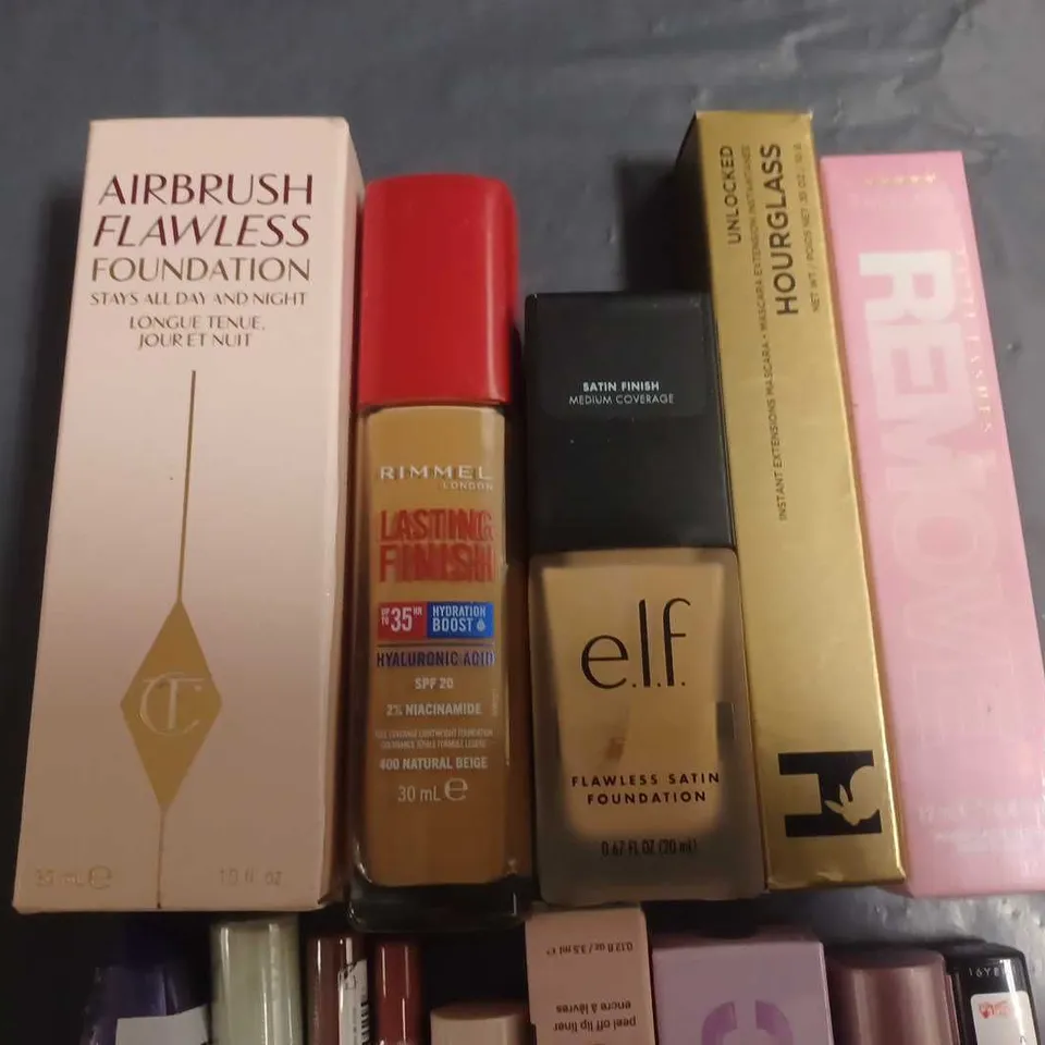 LOT OF 15 ASSORTED HEALTH AND BEAUTY ITEMS TO INCLUDE RIMMEL FOUNDATION AND MAYBELINE MASCARA