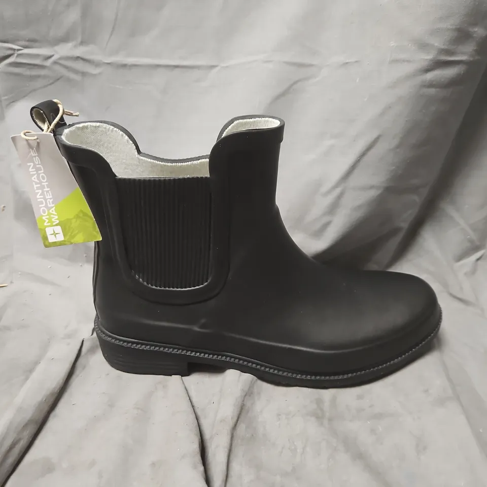 MOUNTAIN WAREHOUSE WOMEN'S BLACK ANKLE RUBBER WELLIE BOOT UK 6
