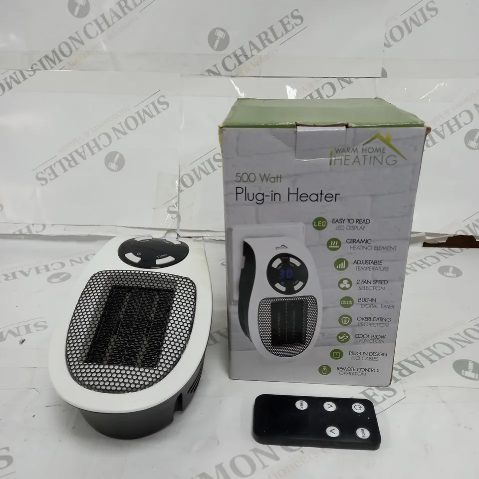 BOXED 500 WATT PLUG-IN HEATER