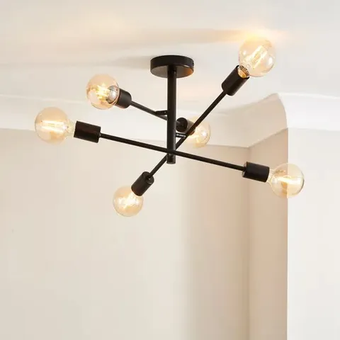 BOXED ELEMENTS KOPPLA 6 LIGHT SEMI FLUSH CEILING LIGHT