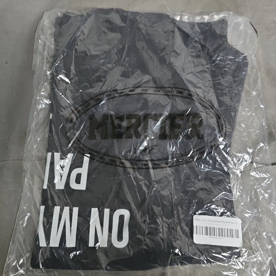 BAGGED MERCIER PAPER VISION TEE IN WASHED BLACK/WHITE - SMALL