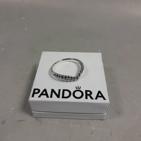 PANDORA SILVER WISHBONE RING