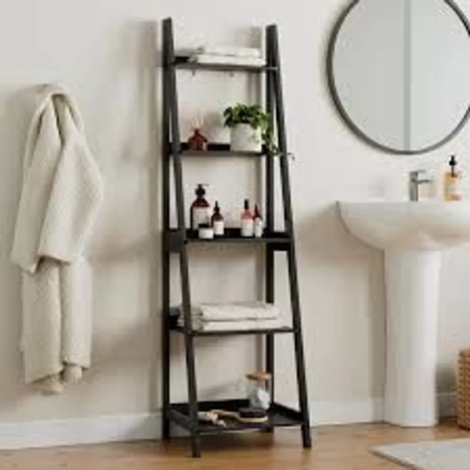 BOXED NAUTICAL LADDER SHELVES - BLACK (1 BOX)