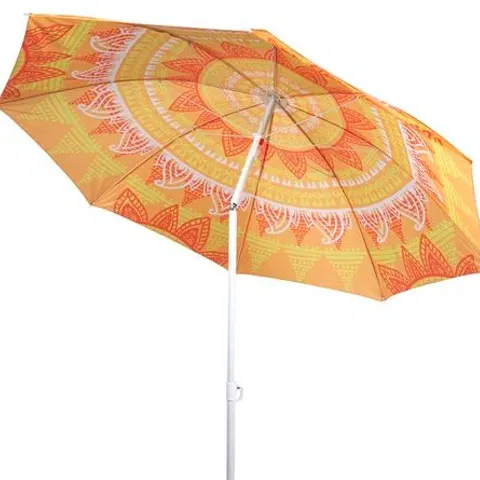 GARDEN PARASOL MANDALA BOHO PATIO OUTDOOR SUN SHADE - ORANGE 