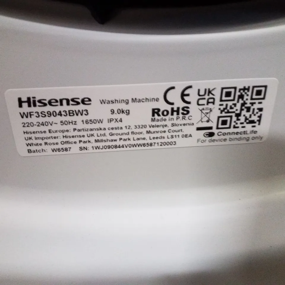 HISENSE 9KG FREESTANDING WASHING MACHINE - WF3S1243BB3