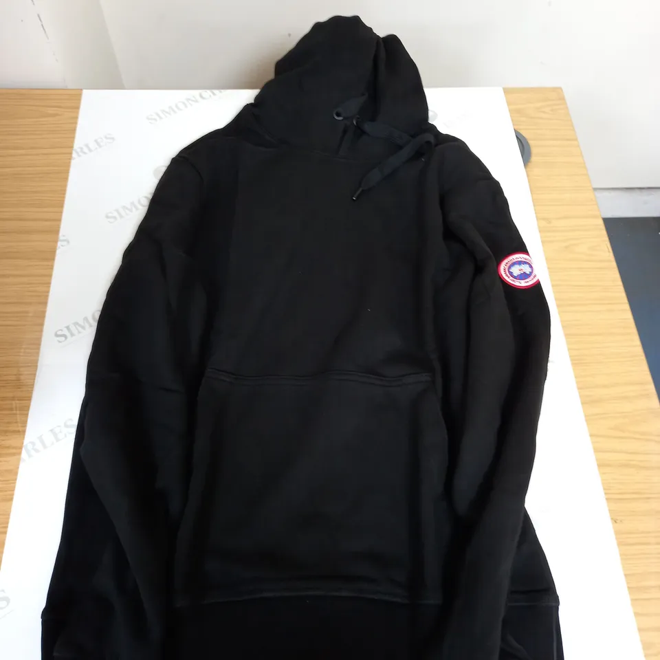 CANADA GOOSE PLAIN BLACK HOODIE - M