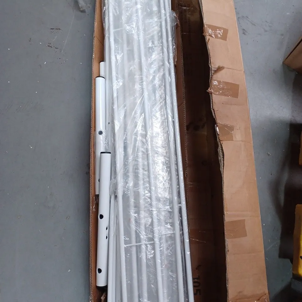 BOXED DESIGNER WHITE PRE ASSEMBLED METAL BED FRAME - SIZE UNSPECIFIED (COLLECTION ONLY)