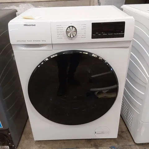 HISENSE 60cm FREESTANDING WASHER/DRYER IN WHITE, MODEL: WDQA8014EVJM