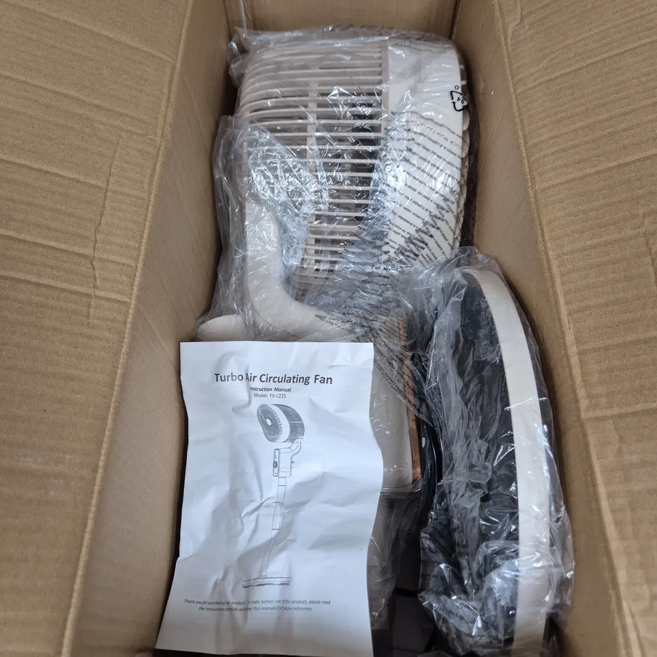 BOXED BLISS & BEYOND AIR CIRCULATOR FAN IN BEIGE