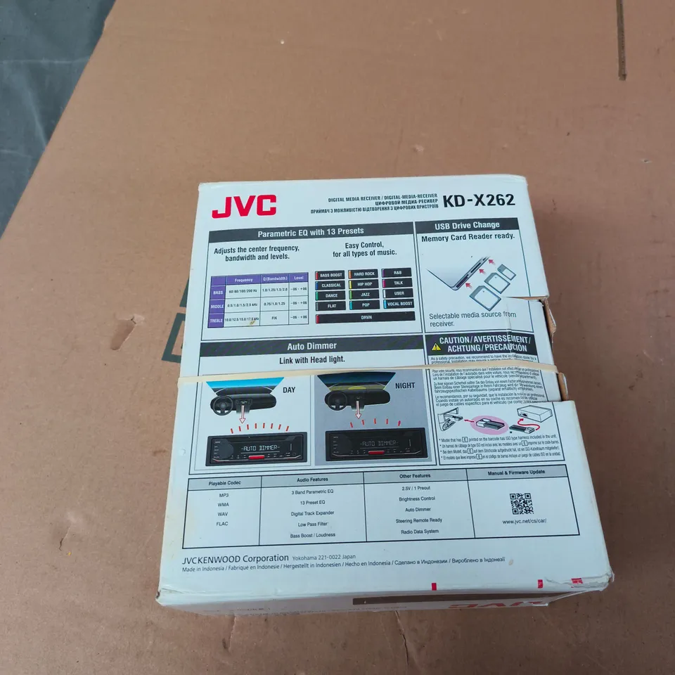 JVC KD-X262 DIGITAL MEDIA RECEIVER – CAR STEREO (BOXED)