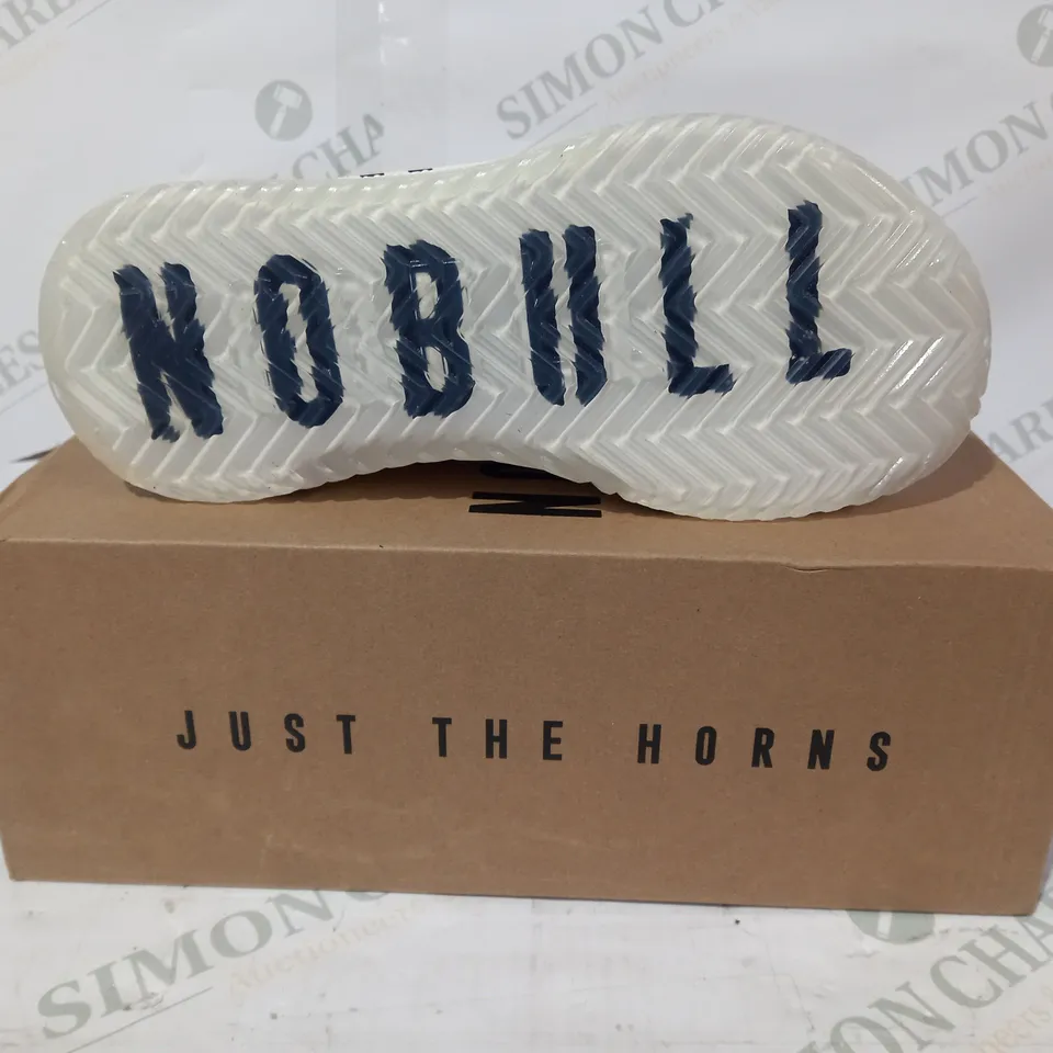 BOXED PAIR OF NOBULL SF TRAINERS IN WHITE UK SIZE 4