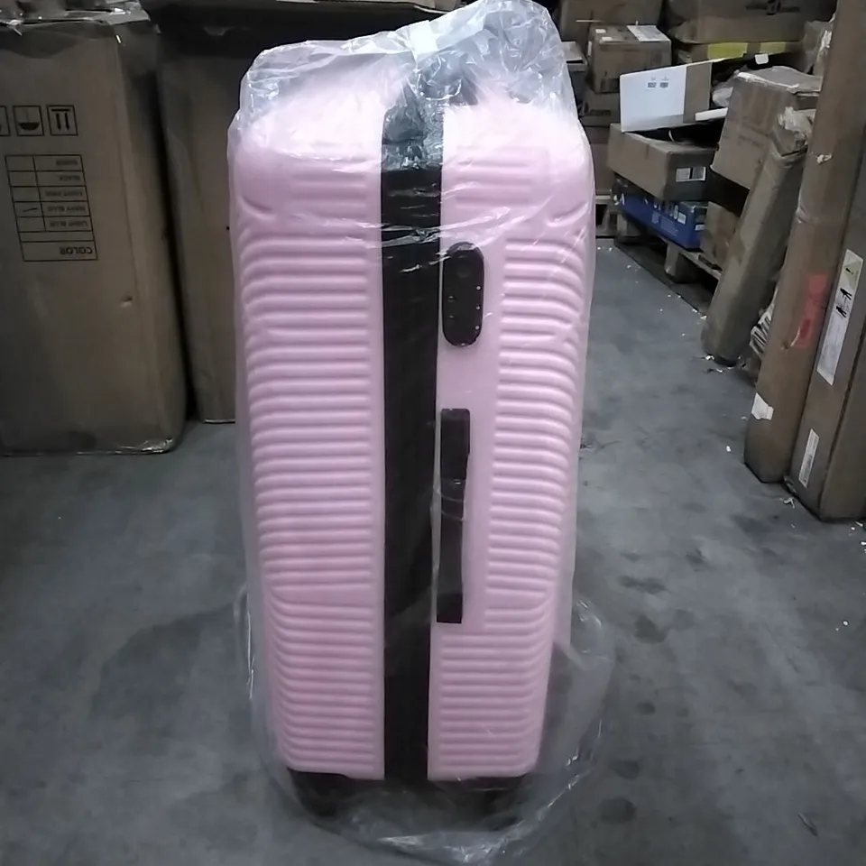 BOXED NEO PINK HARD SHELL LUGGAGE SUITCASE