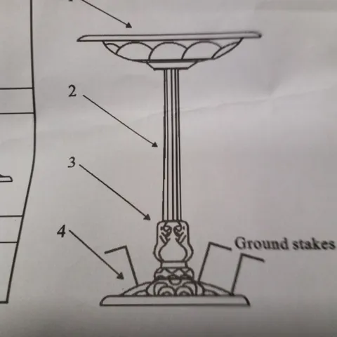 BOXED SITTING BIRD BATH