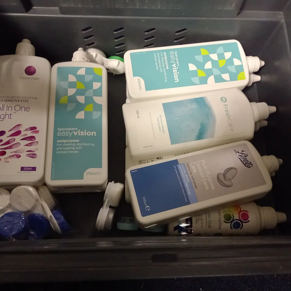 LOT OF 23 ASSORTED CONTACT LENS SOLUTIONS