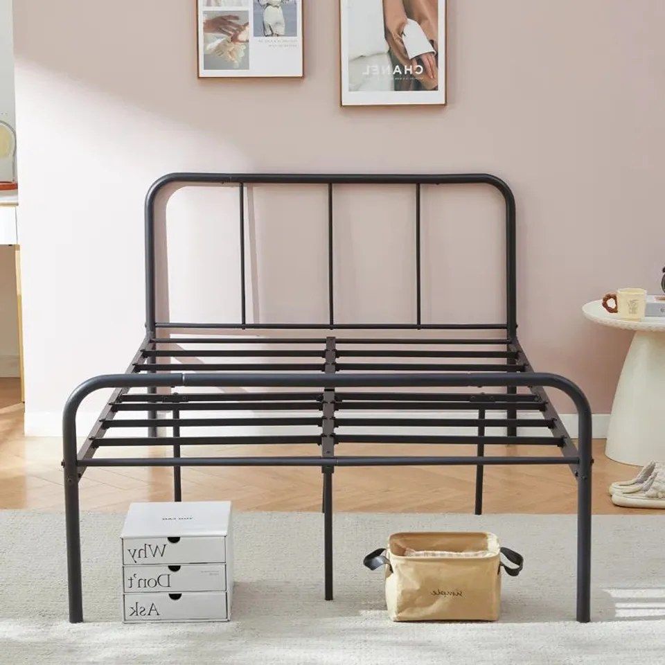 BOXED GARBO BED FRAME - CHARCOAL // SIZE: 4FT SMALL DOUBLE (1 BOX)