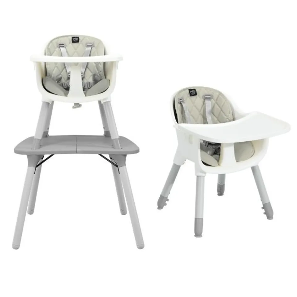 BOXED CONVERTIBLE BABY HIGH CHAIR WITH 2 POSITION REMOVABLE TRAY