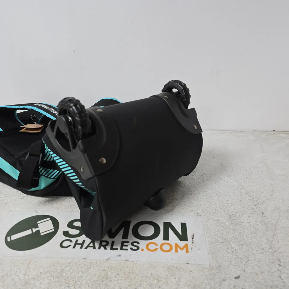 KOOKABURRA WHEELIE DUFFLE BAG – BLACK/TEAL (WD6000)