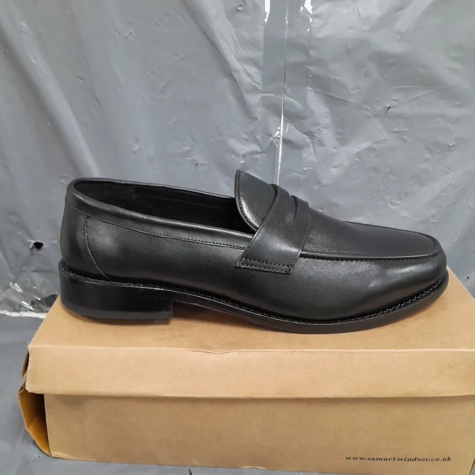 BOXED SAMUEL WIDMOR BLACK LEATHER SHOES SIZE 13