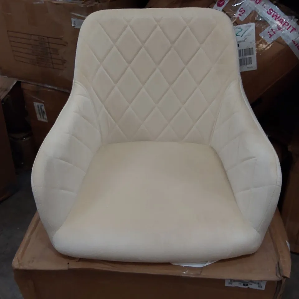 BOXED CLIPOP CLARA SET OF 2 CREAM VELVET CHAIRS (1 BOX)