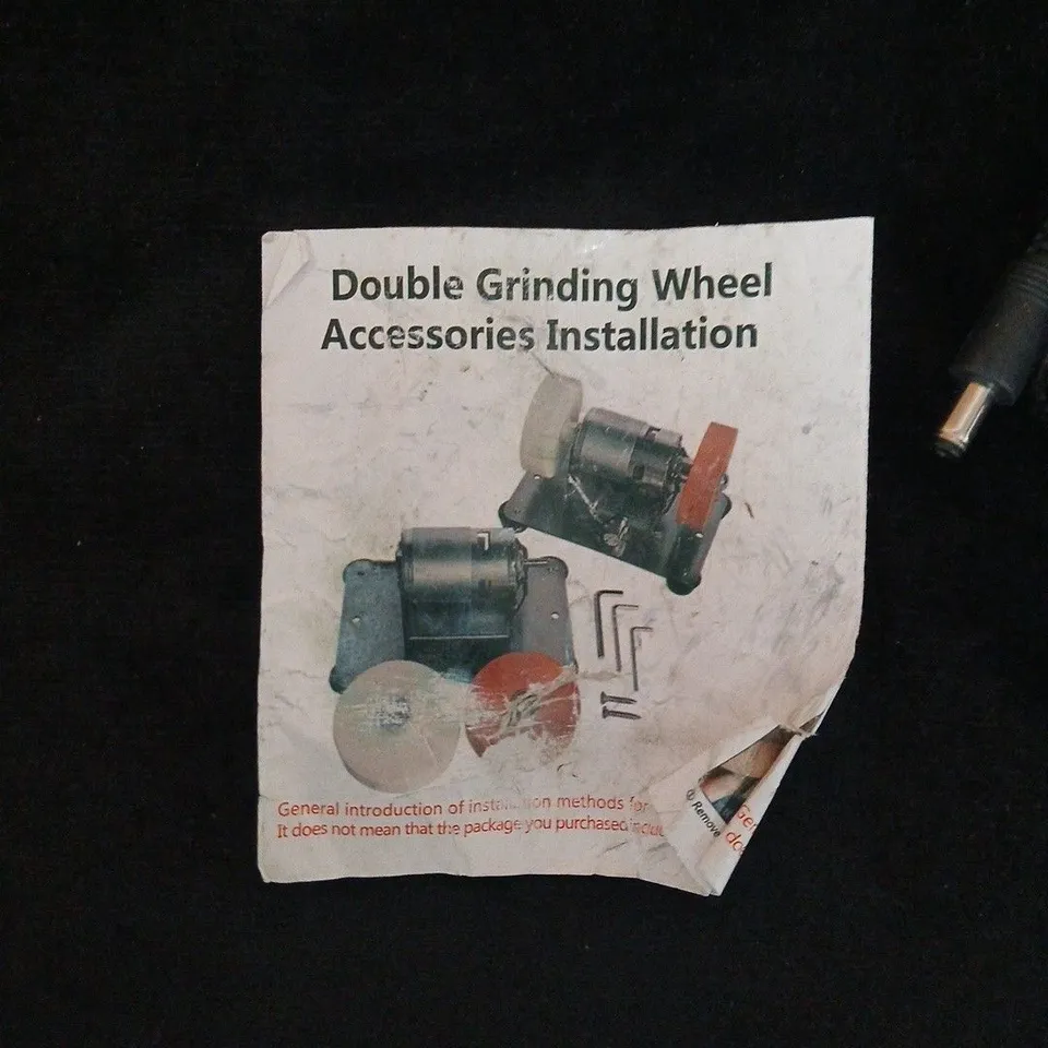 DOUBLE GRINDING WHEEL ACCESSORIES INSTALLATION – MANUAL & COMPONENTS BOXED.