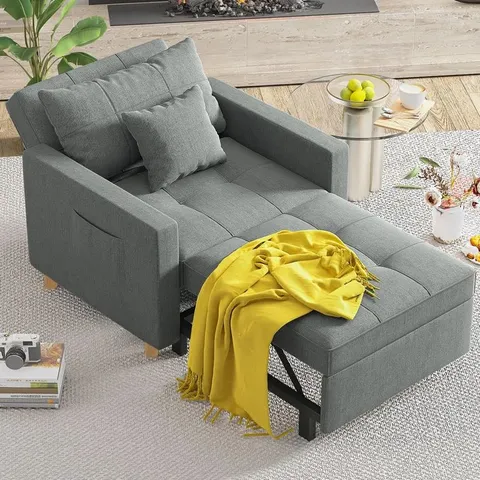 BOXED HOMCOM EMMA LEIGH 1 SEATER FOLD OUT UPHOLSTER SOFA BED (2 BOXES)