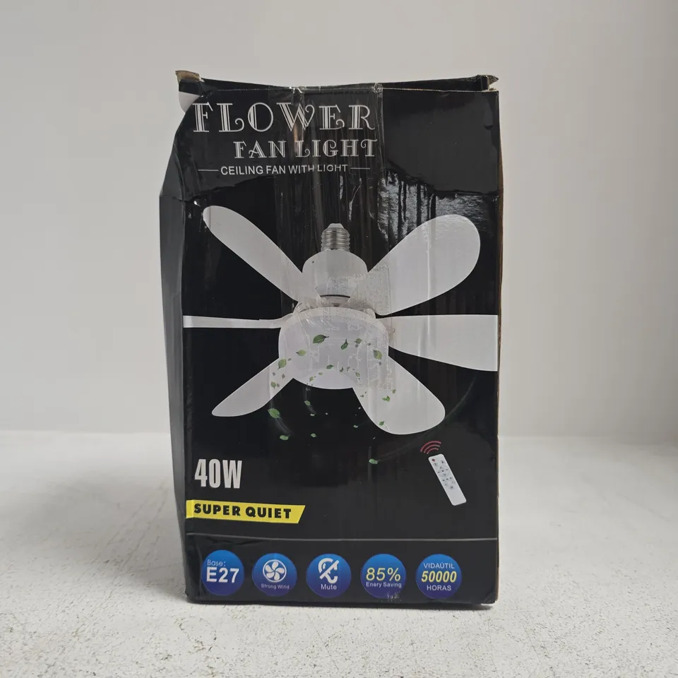 FLOWER FANLIGHT CEILING FAN WITH LIGHT – 40W – SUPER QUIET (BOXED)