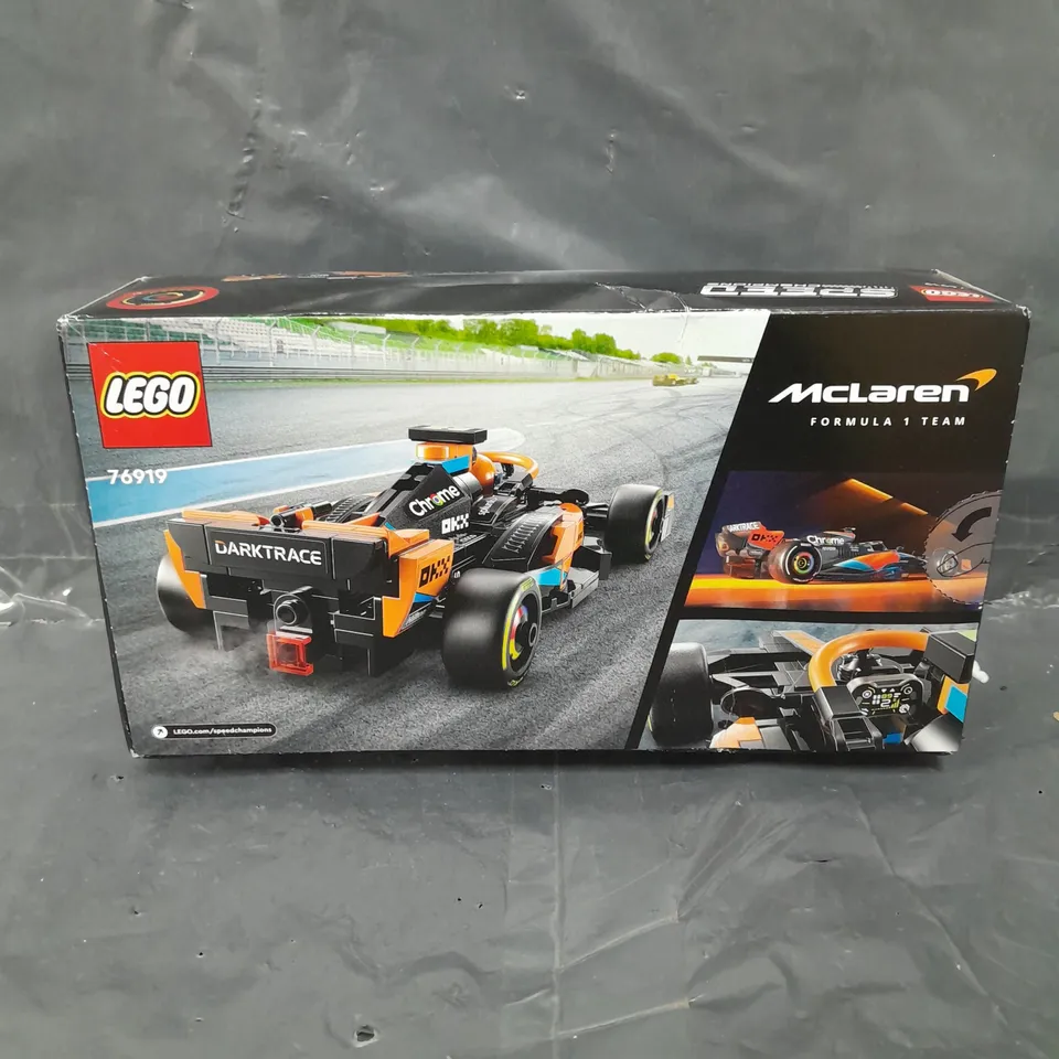 BOXED LEGO SPEED CHAMPION 2023 MCLAREN F1 RACE CAR - 76919