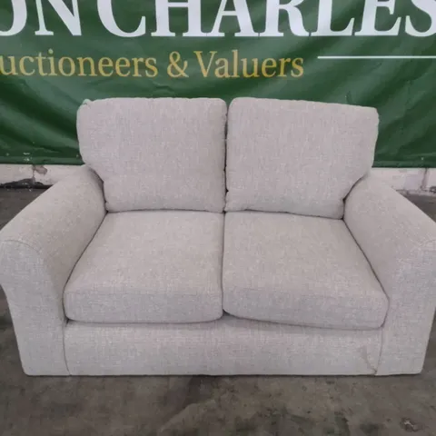 QUALITY DESIGNER 2 SEATER SOFA - LIGHT GREY FABRIC