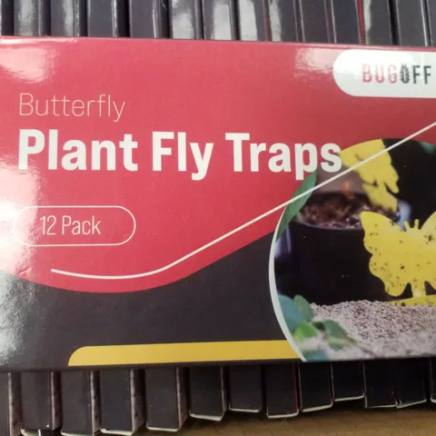 BOX CONTAINING APPROXIMATELY 200 BUG OFF BUTTERFLY PLANT FLY TRAP 12PK