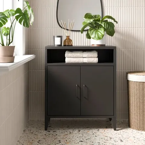 BOXED HELGA 2 DOOR CABINET - BLACK (1 BOX)