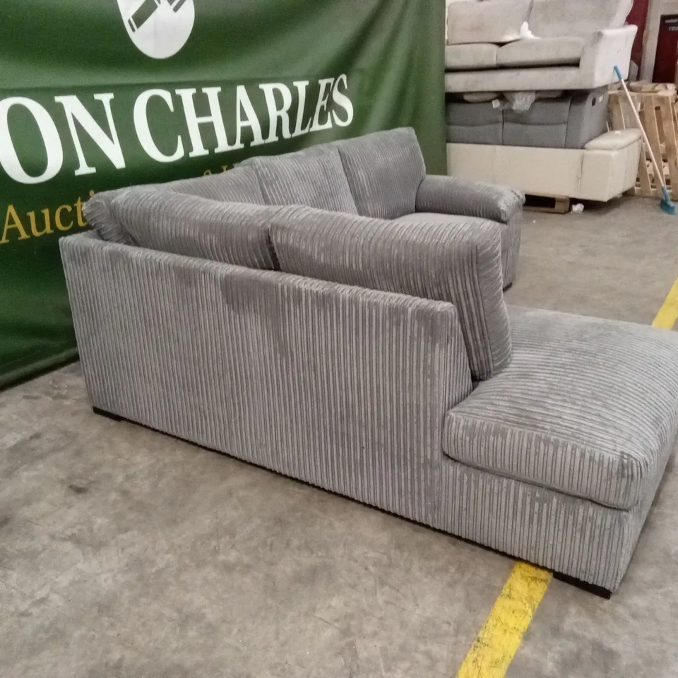 AMALFI STANDARD BACK FABRIC LEFT HAND CORNER CHAISE SOFA - CHARCOAL RRP £949