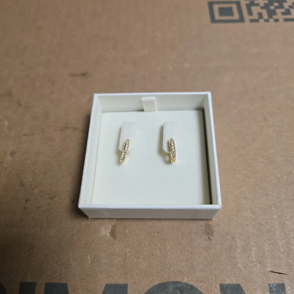 SWAROVSKI GOLD-TONE PAVÉ HOOP EARRINGS