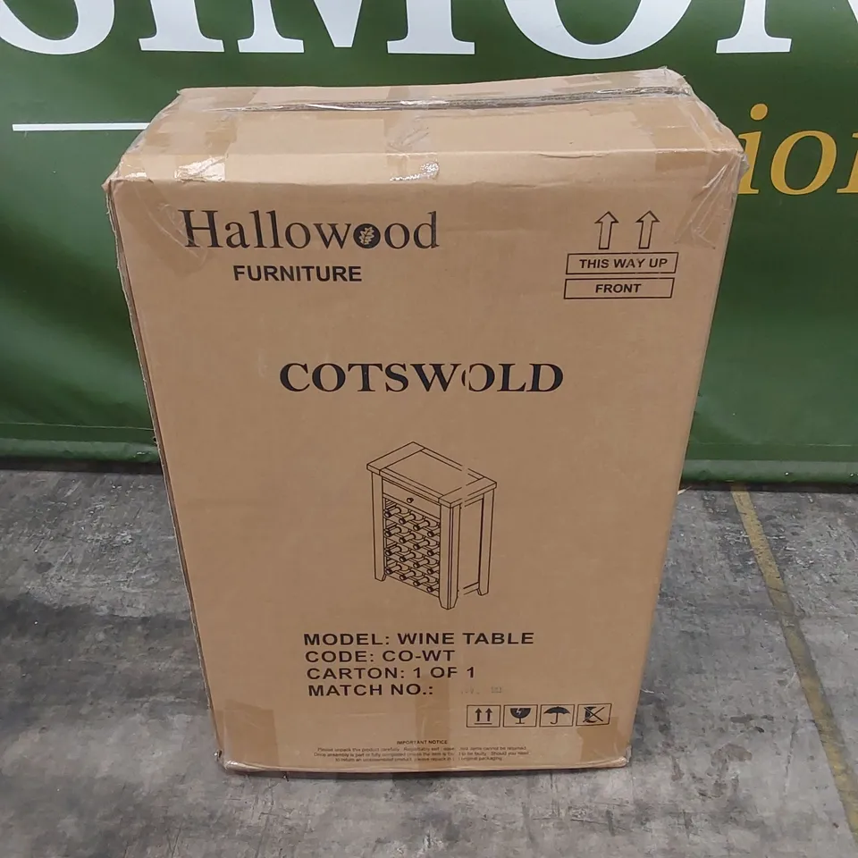 BRAND NEW BOXED COTSWOLD WINE TABLE - CO-WT (1 BOX)