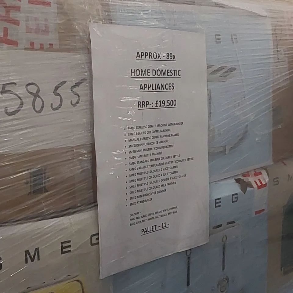 PALLET CONTAINING APPROXIMATELY 89x HOME DOMESTIC APPLIANCES