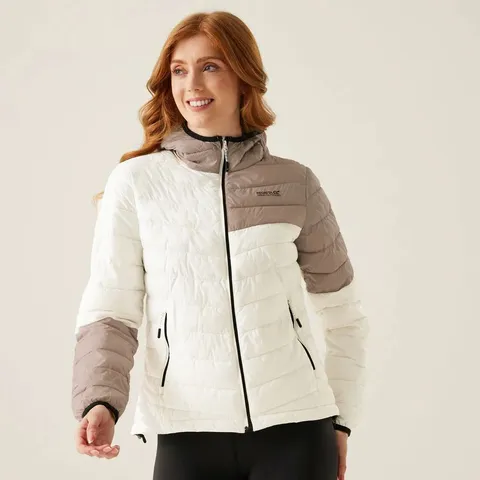 BRAND NEW REGATTA WOMENS HILLPACK III HOODED JACKET IN BLANC DA BLANC - UK 10
