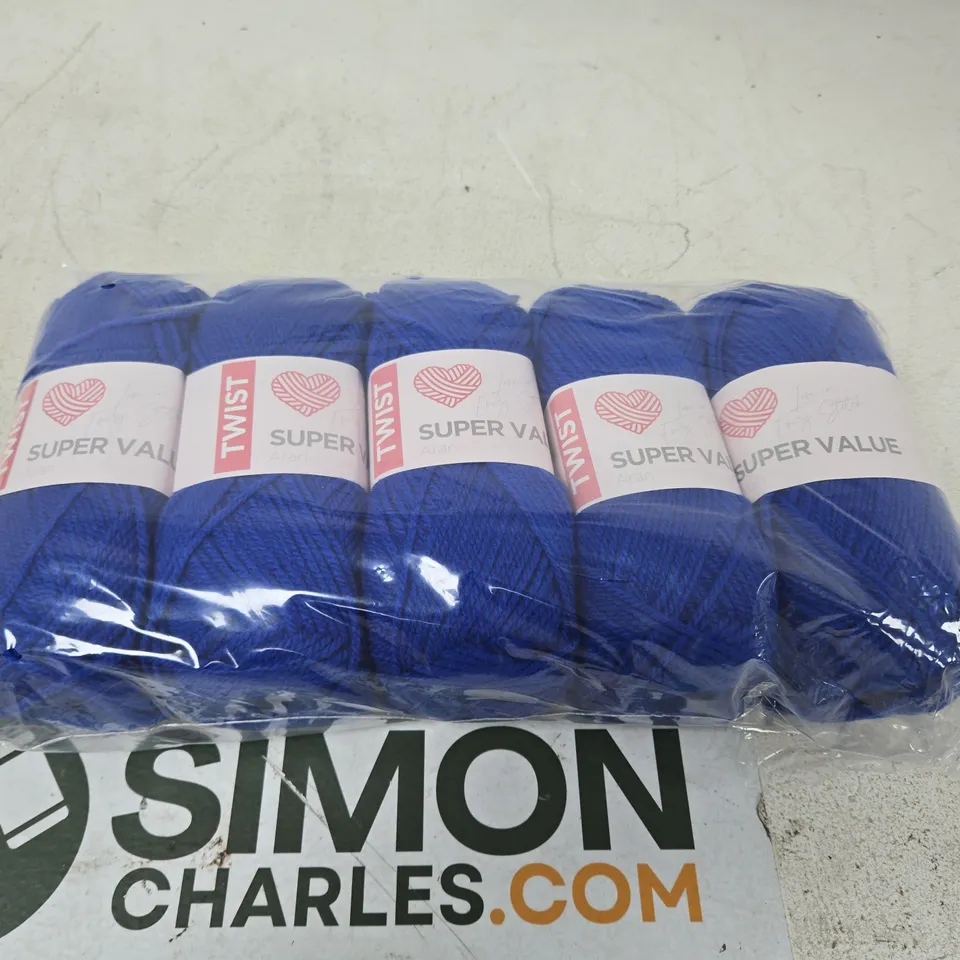 BLUE YARN SKEINS – SET OF 5 (SUPER VALUE TWIST)