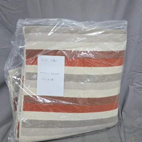 RUG 021 – Multi-colour striped rug, 150 x 78 cm