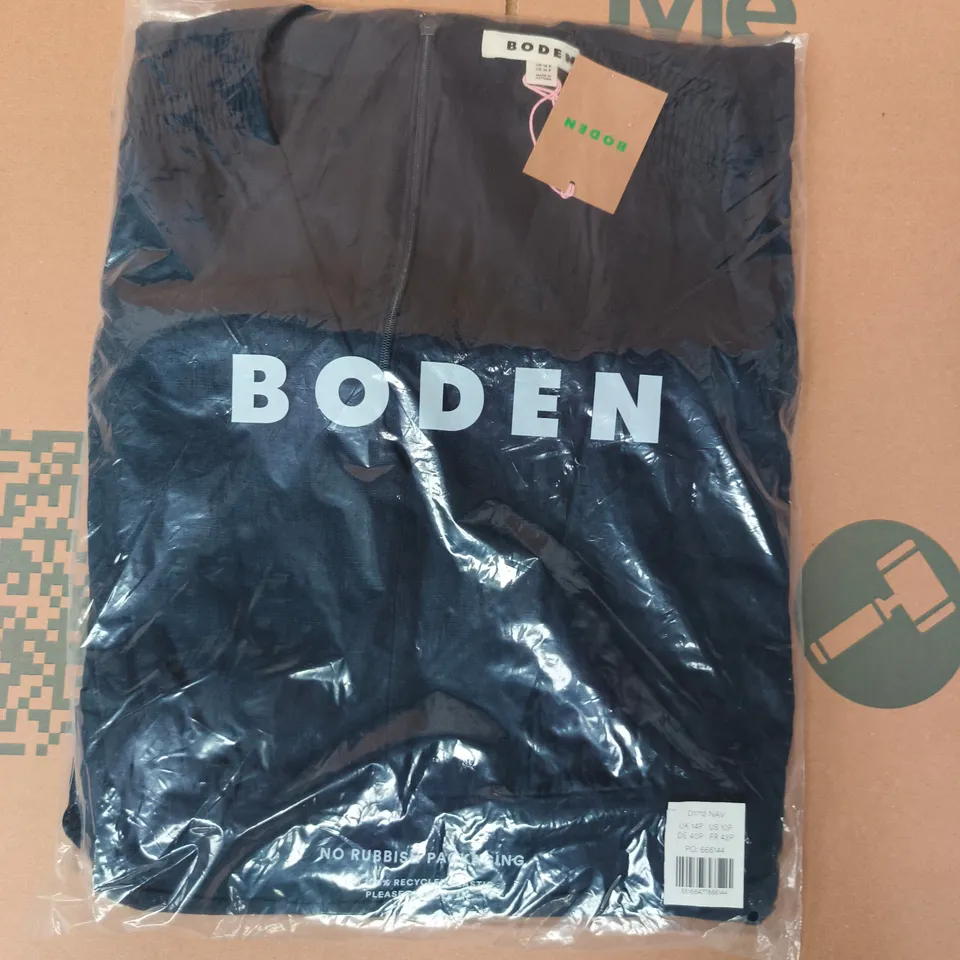 BODEN ANNA LINEN JUMPSUIT IN NAVY SIZE 14P