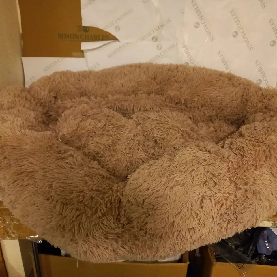 COZEE PAWS ODOUROLOGY FLUFFY ROUND PET BED CHOCOLATE EXTRA LARGE