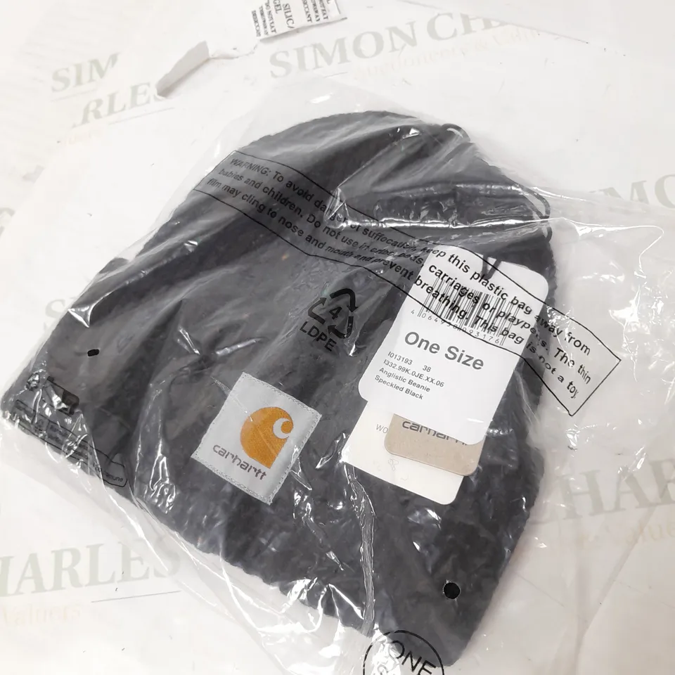 CARHARTT ANGELISTIC BEANIE IN SPECKLED BLACK ONE SIZE
