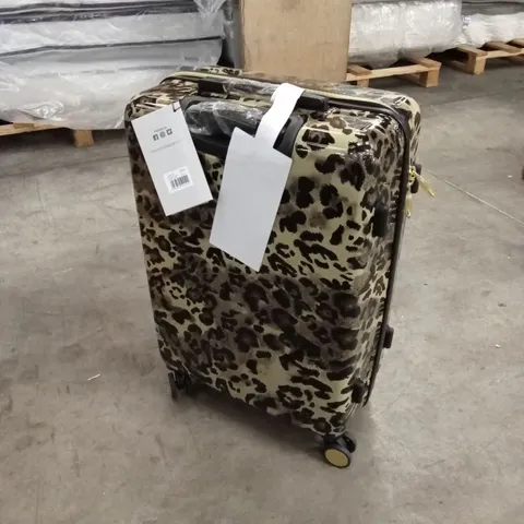 BOXED ROCK LUGGAGE SAVANNAH LEOPARD PRINT MEDIUM SUITCASE